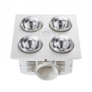 Manrose Satin Fan, 4Heat & LED Light Unit - White